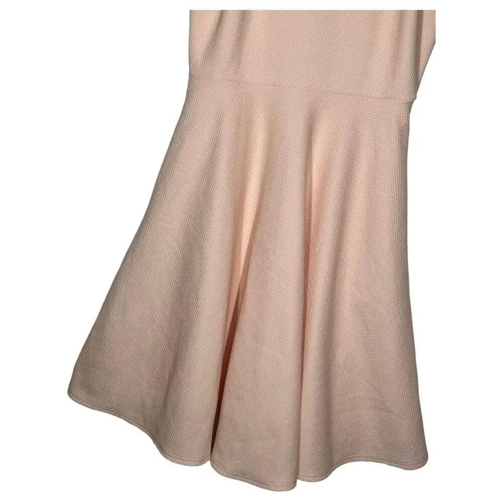 Lulus Dress Womens S Fit Flare Skater Sleeveless Textured Round Neck Lined Pink - Picture 7 of 13